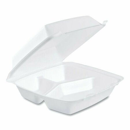 Dart Foam Container, Hinged Lid, 3Com, PK200 DCC 85HT3R